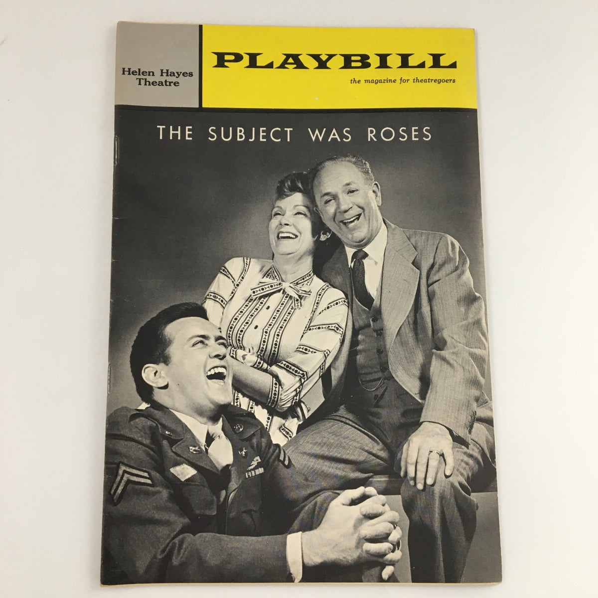 1965 Playbill for The Subject Was Roses featuring Jack Albertson and cast at the Helen Hayes Theatre.
