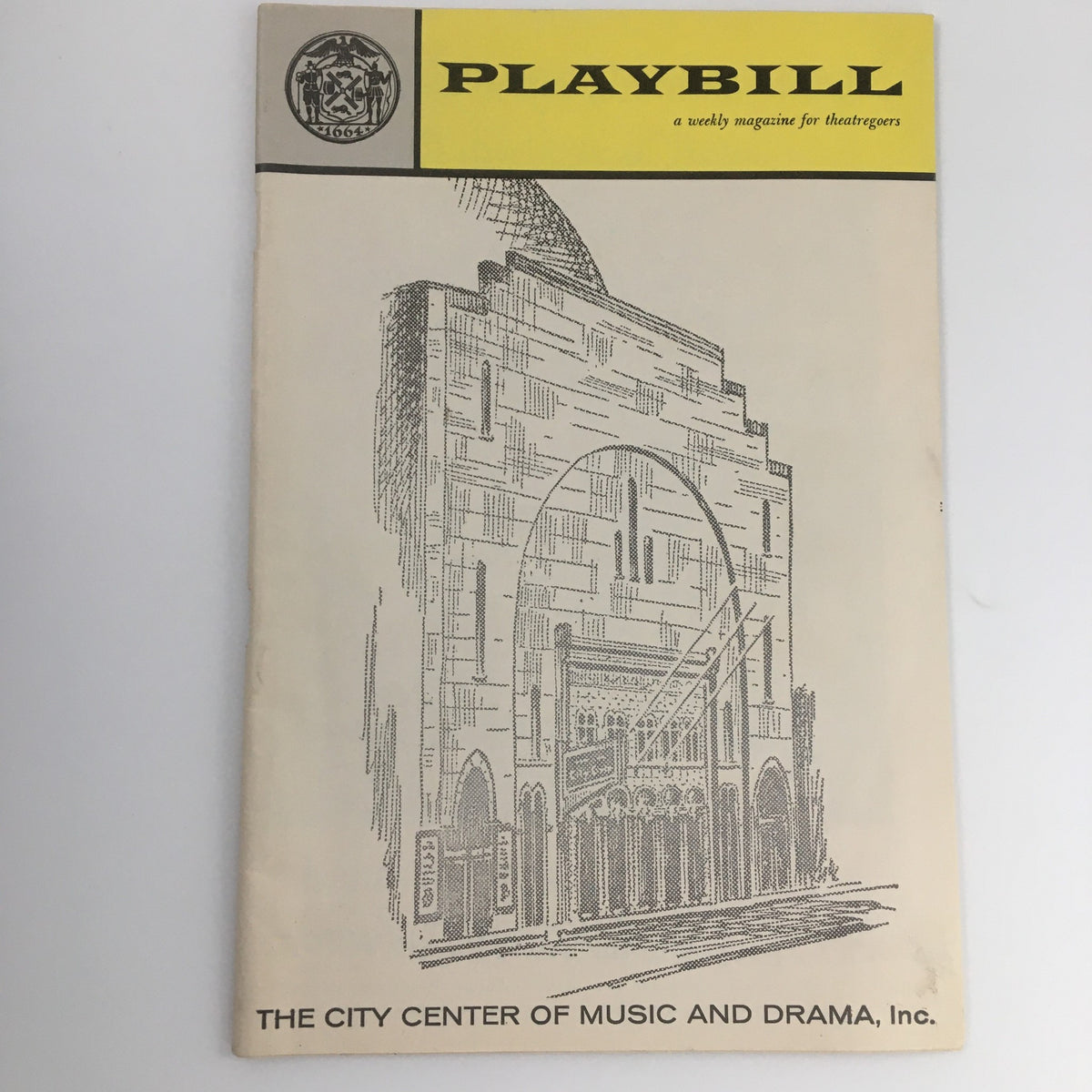 Cover of 1961 Playbill from New York City Opera featuring 'La Boheme' illustration of the City Center of Music and Drama.