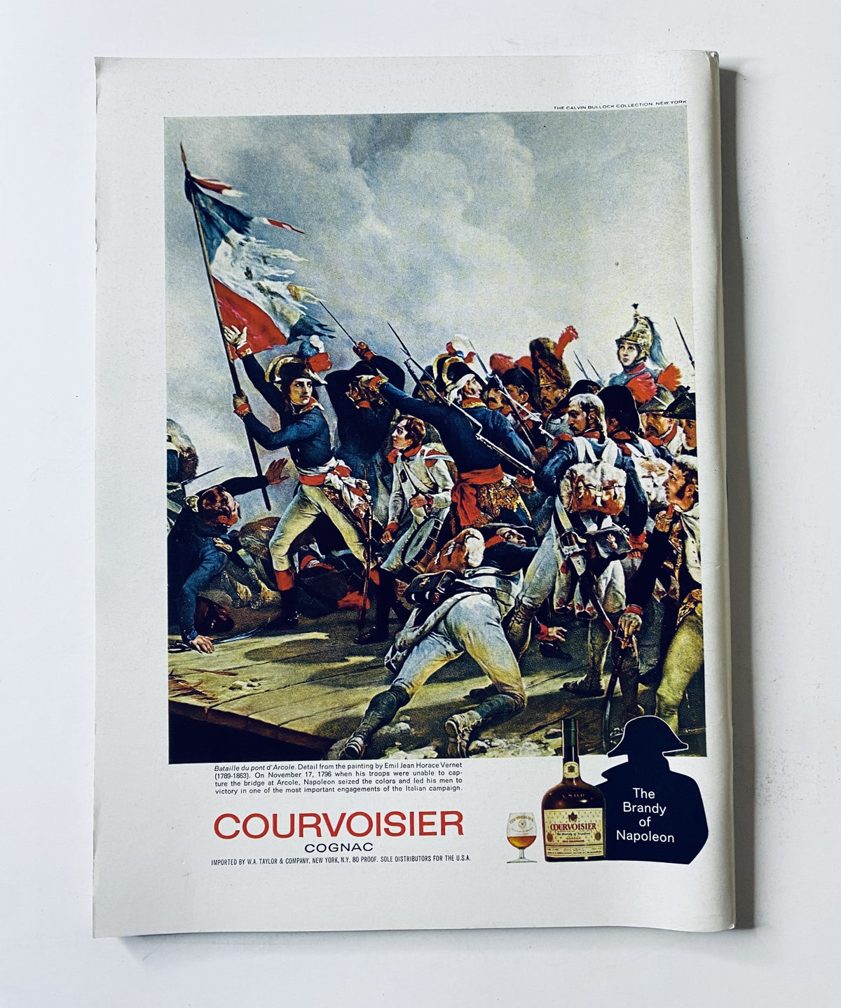 Advertisement page from The New Yorker Magazine December 12, 1970 featuring a historical scene promoting Courvoisier Cognac, with a depiction of soldiers in a battle setting.