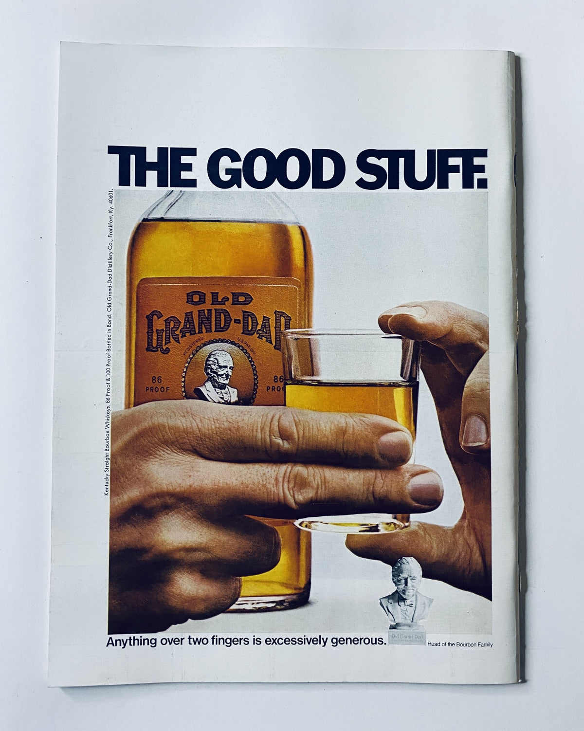 Advertisement page from The New Yorker Magazine January 30, 1971 showcasing Old Grand-Dad bourbon with an image of a glass and bottle.