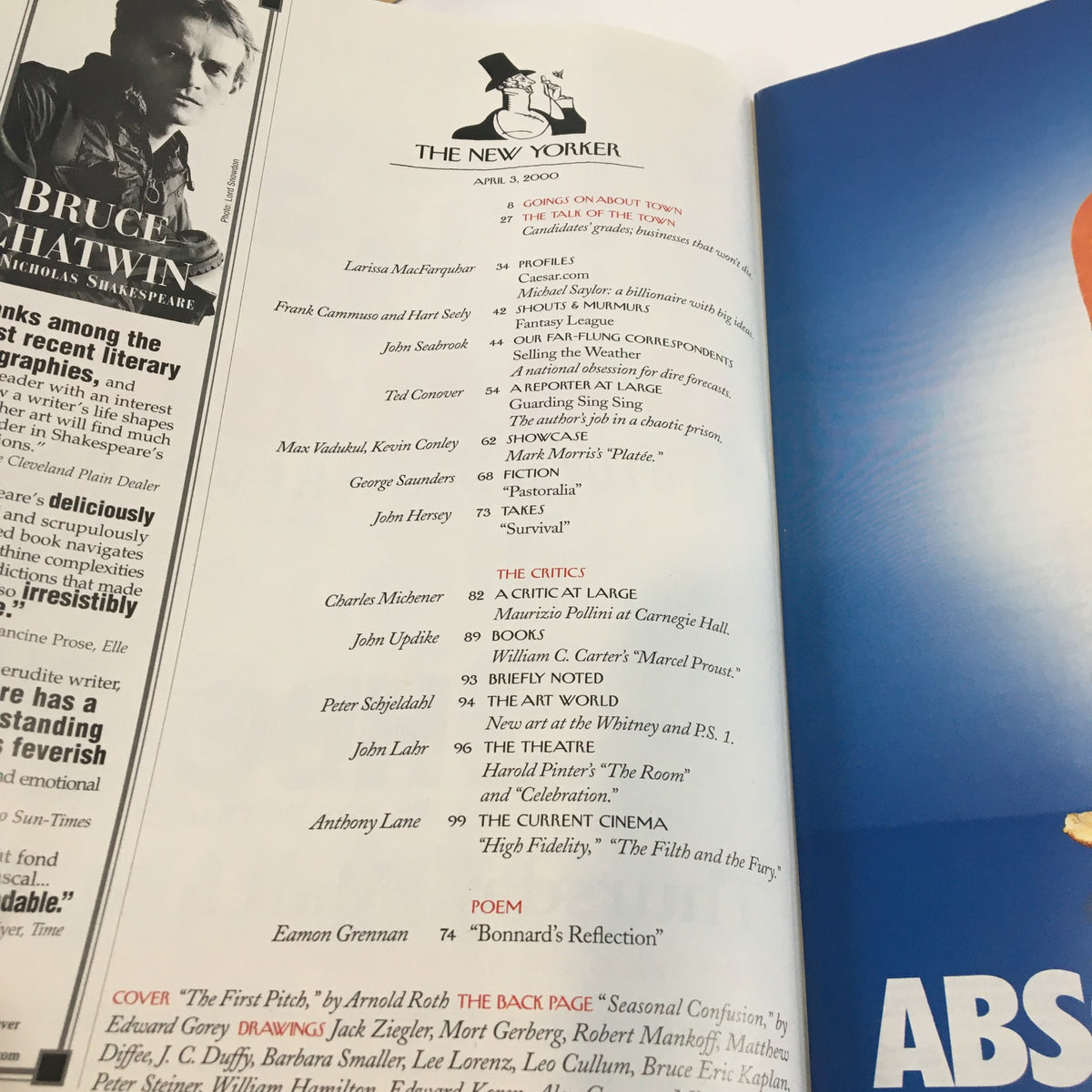 The New Yorker Full Magazine April 3 2000 The First Pitch by Arnold Roth