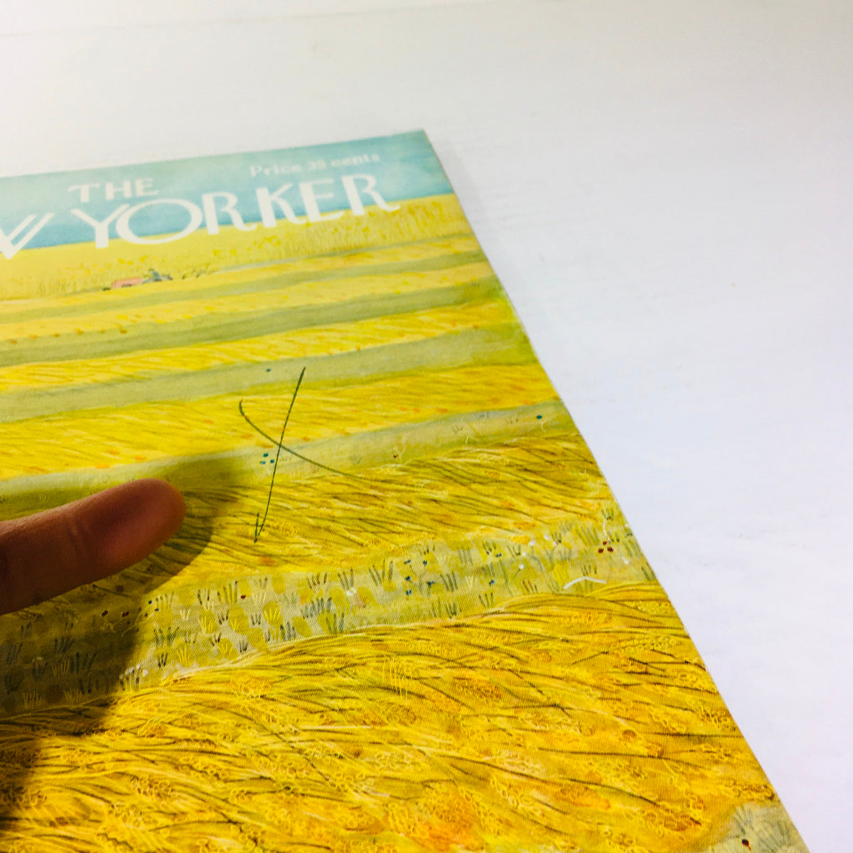Close-up view of The New Yorker: September 16, 1967 cover with noted details and artistic elements by Ilonka Karasz.