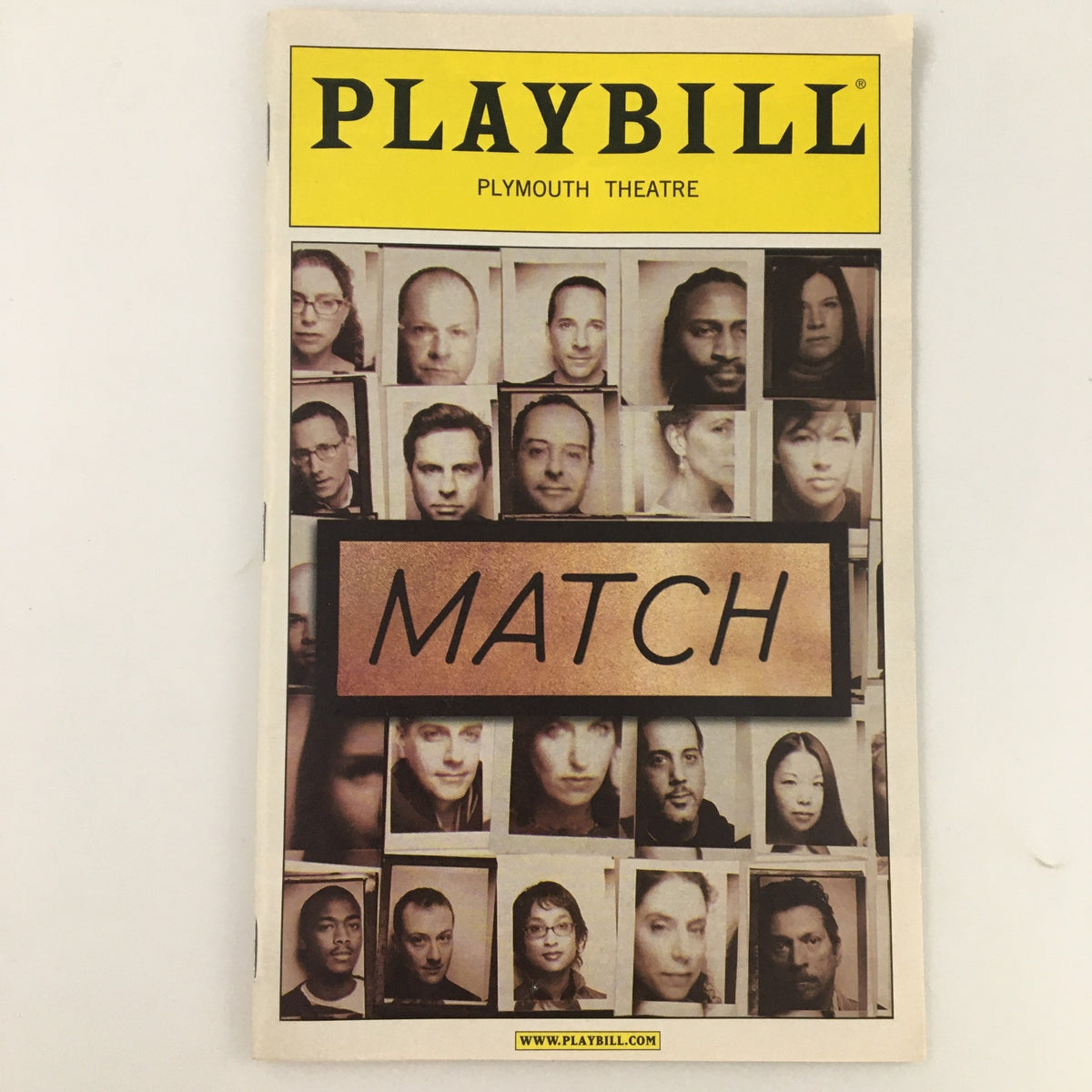 2004 Playbill for the production 'Match' at the Plymouth Theatre, featuring a collage of cast headshots and bold title in the center.