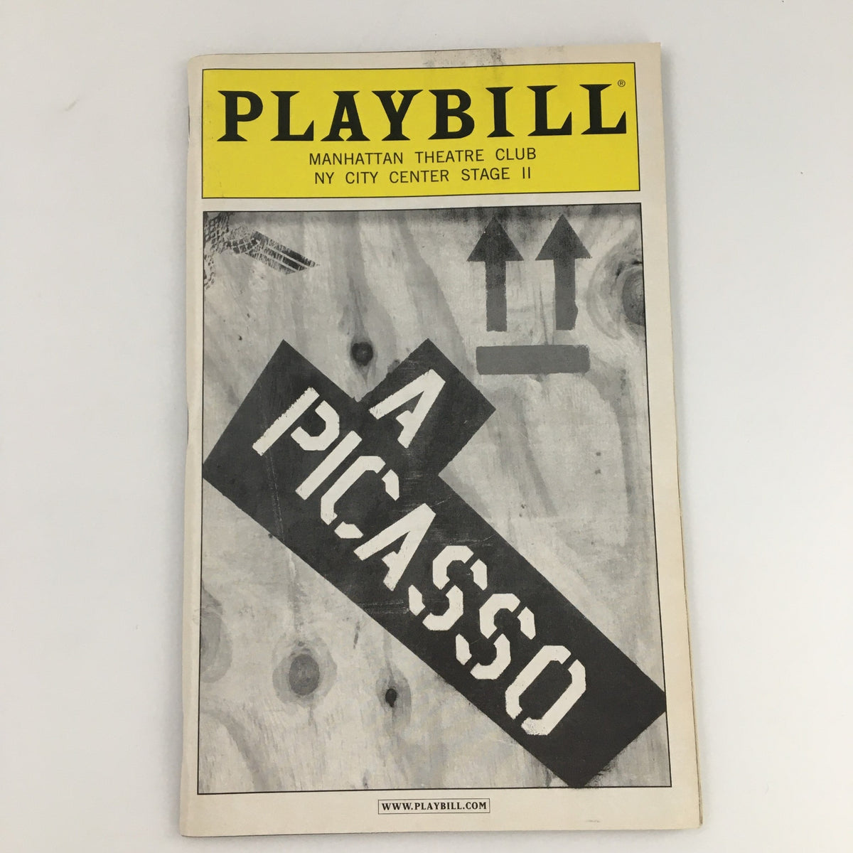 2005 Playbill for the Manhattan Theatre Club production 'A Picasso,' featuring a striking black and white cover design with the title prominently displayed.