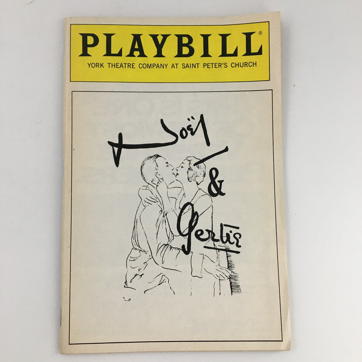 1992 Playbill York Theatre Company for 'Noel & Gertie' featuring a cover illustration, showcasing the performance.