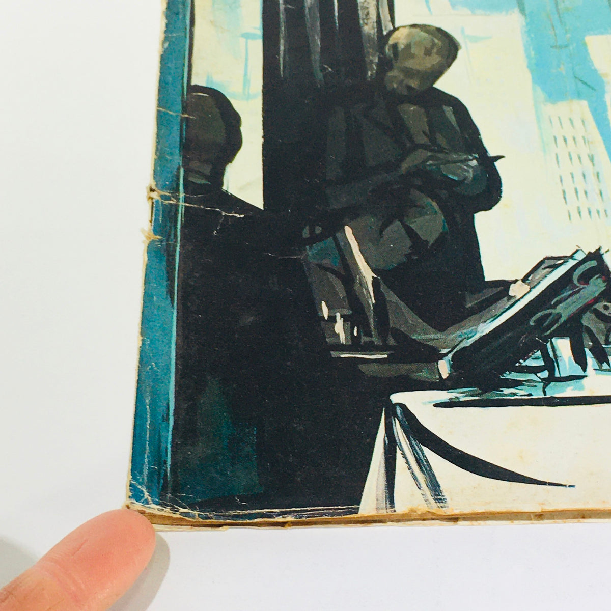 Detailed view of The New Yorker: January 16, 1960 Full Magazine cover by Arthur Getz, highlighting wear and vintage characteristics.
