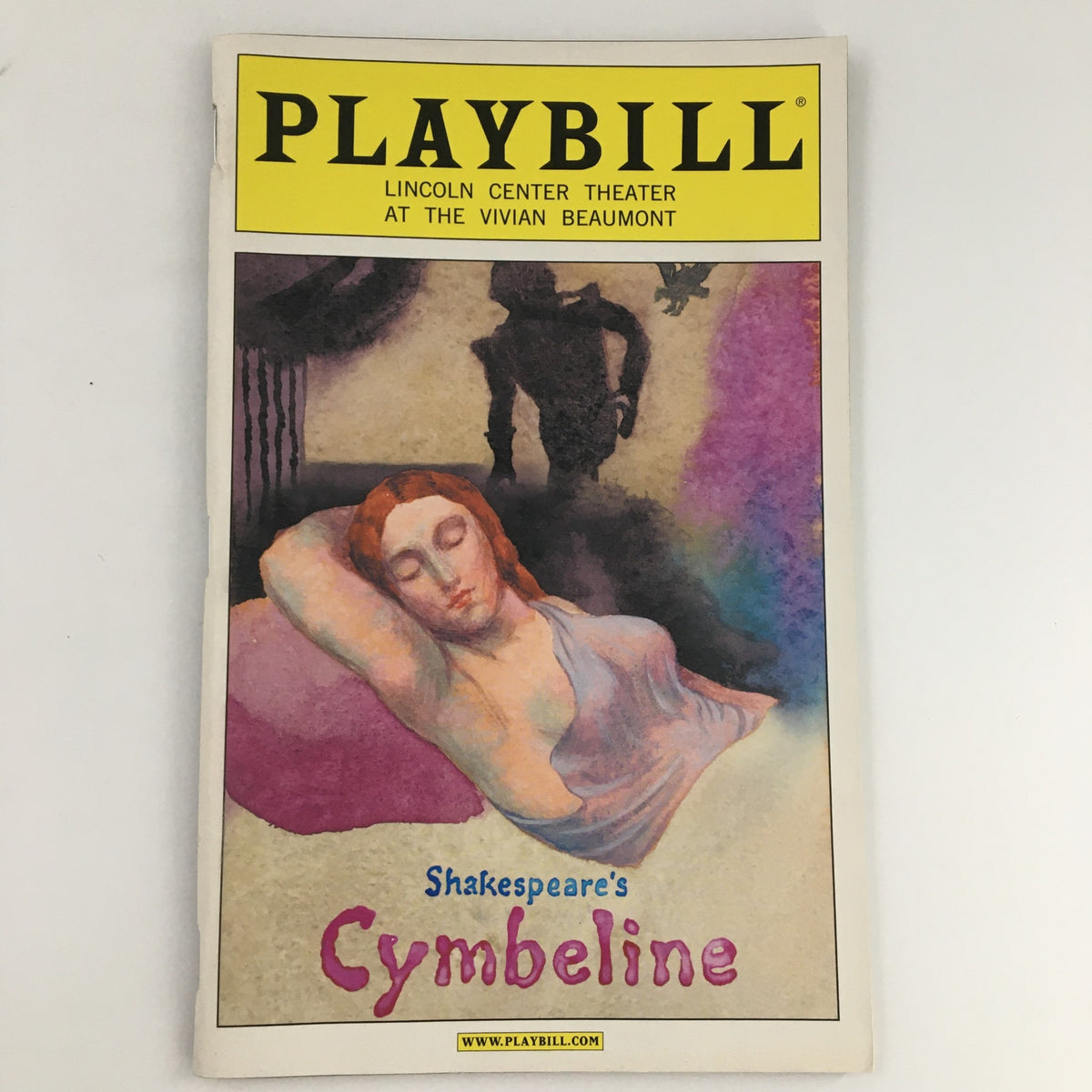 2007 Playbill for Shakespeare's Cymbeline at the Vivian Beaumont Theatre featuring a vibrant cover art with a reclining woman.