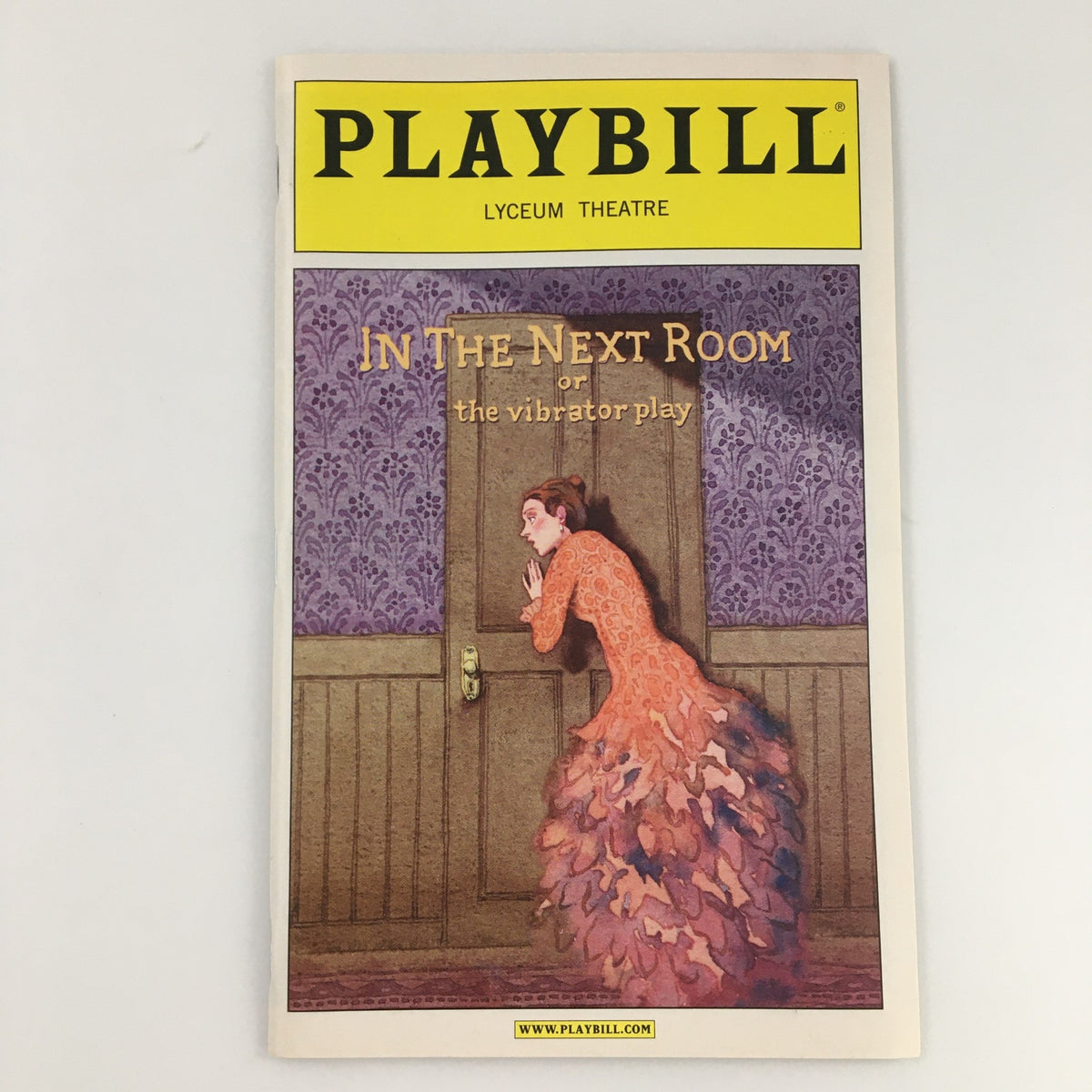 2009 Playbill for 'In The Next Room or The Vibrator Play' at Lyceum Theatre featuring a colorful illustration on the cover.