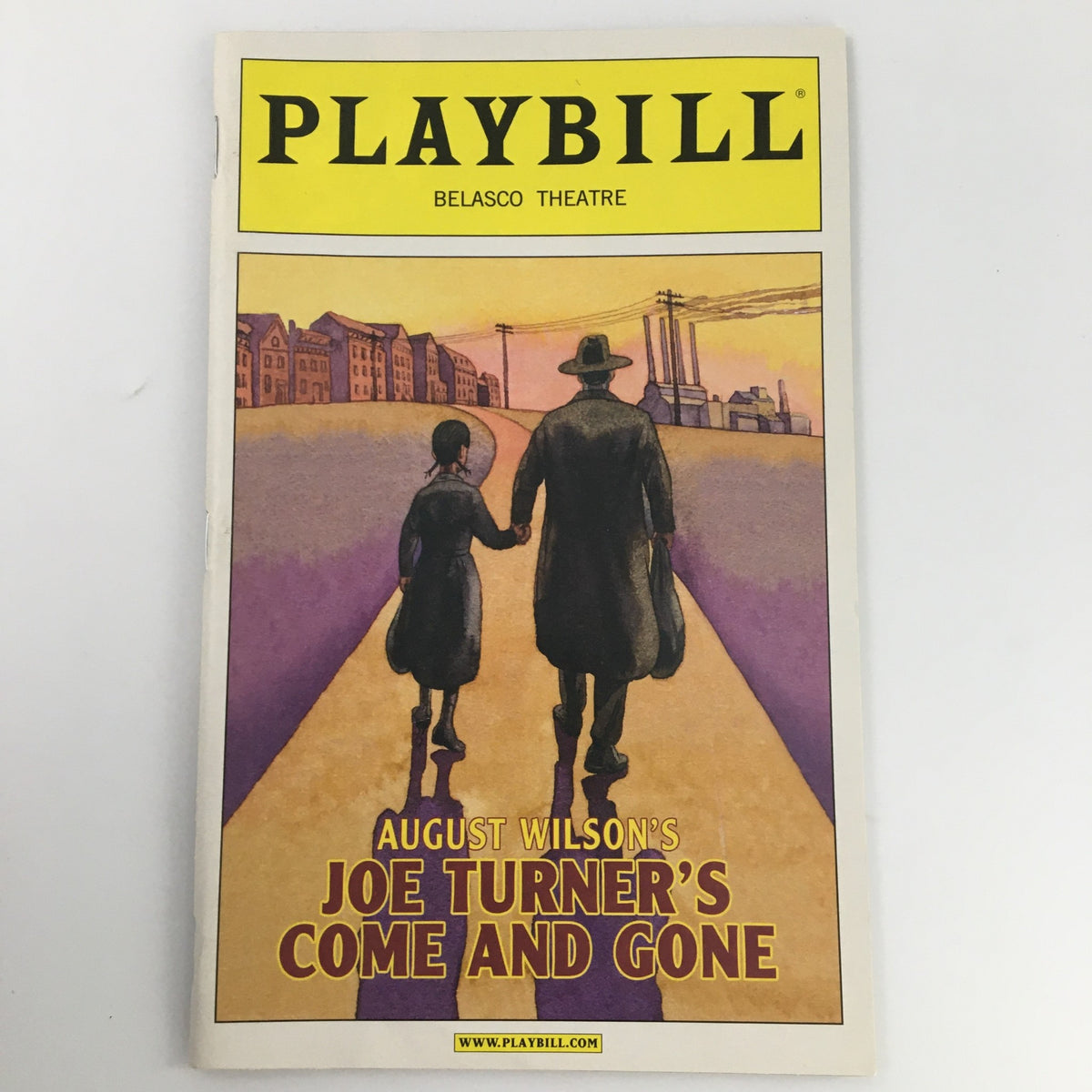 2009 Playbill for 'Joe Turner's Come and Gone' by August Wilson at the Belasco Theatre, featuring a cover illustration of a child and an adult walking on a path.