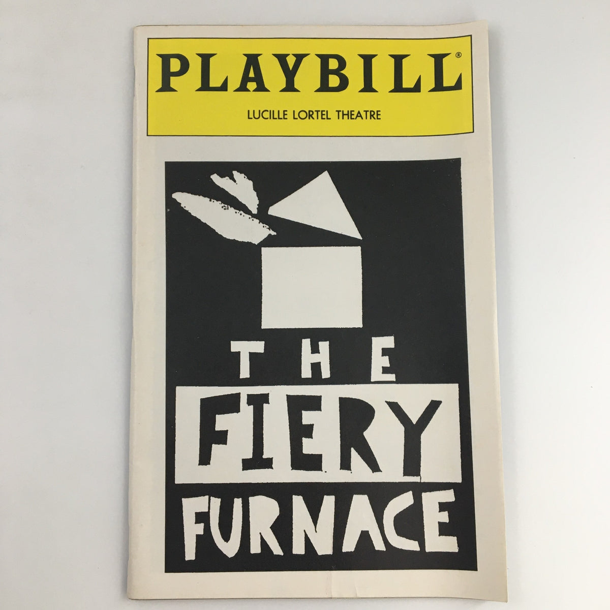 1993 Playbill for 'The Fiery Furnace' at Lucille Lortel Theatre featuring a minimalist design with geometric shapes.