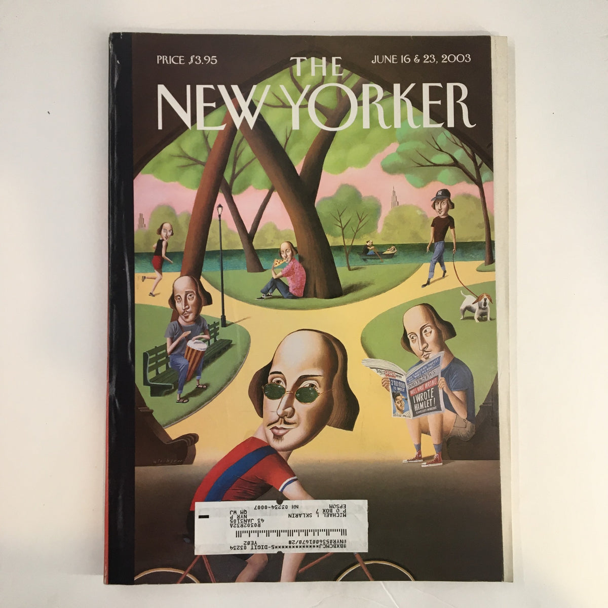 The New Yorker Full Magazine June 16 2003 cover featuring artistic illustration by Mark Ulriksen, showcasing a vibrant summer scene with people engaged in various activities in a park.