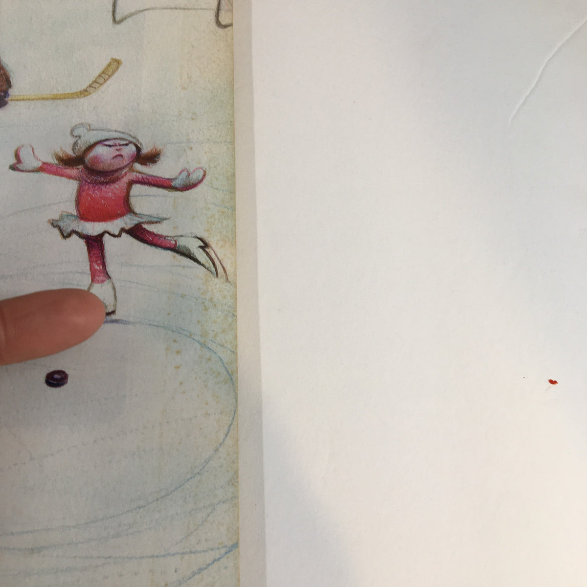 Close-up of the illustration from The New Yorker Full Magazine January 13 2003, highlighting a young girl in a red dress performing on ice.