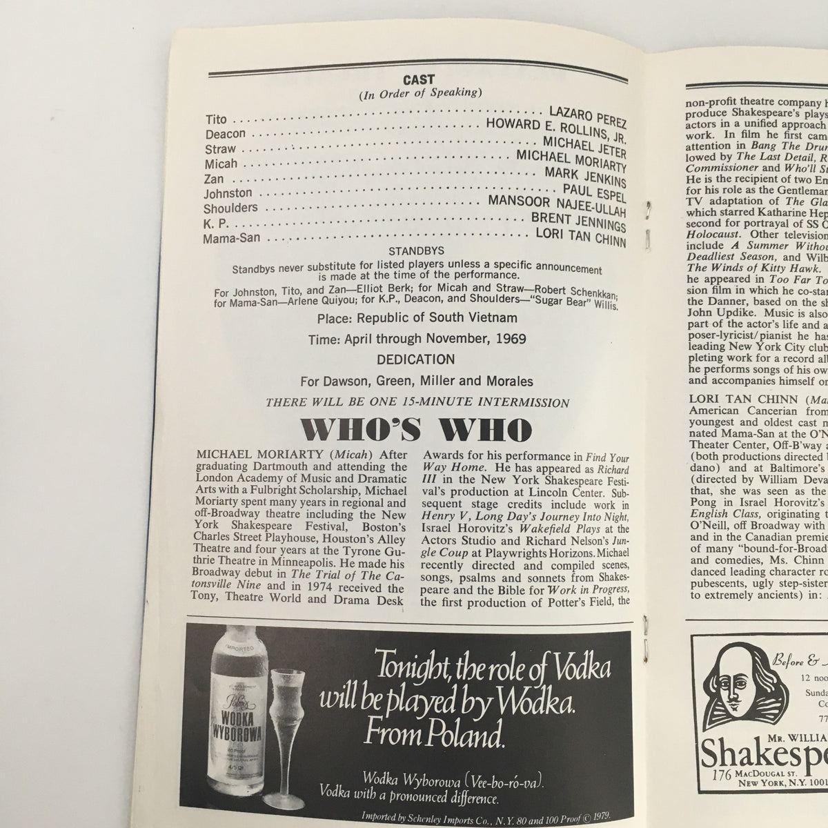 1969 Showbill for Playhouse Theatre's 'G.R. Point' featuring cast and production details, including Lori Tan Chinn and Mark Jenkins, showcasing vintage theatre memorabilia.