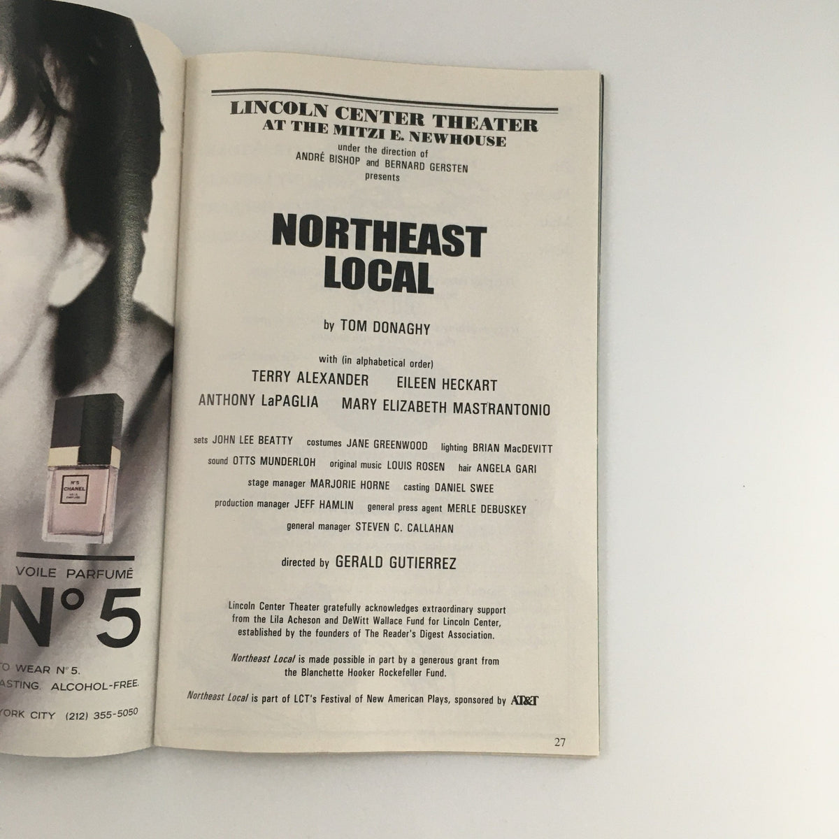 1995 Playbill from Lincoln Center Theater featuring 'Northeast Local' by Tom Donaghy, starring Terry Alexander, Eileen Heckart, and others, showcasing the artistry of mid-'90s theater productions.
