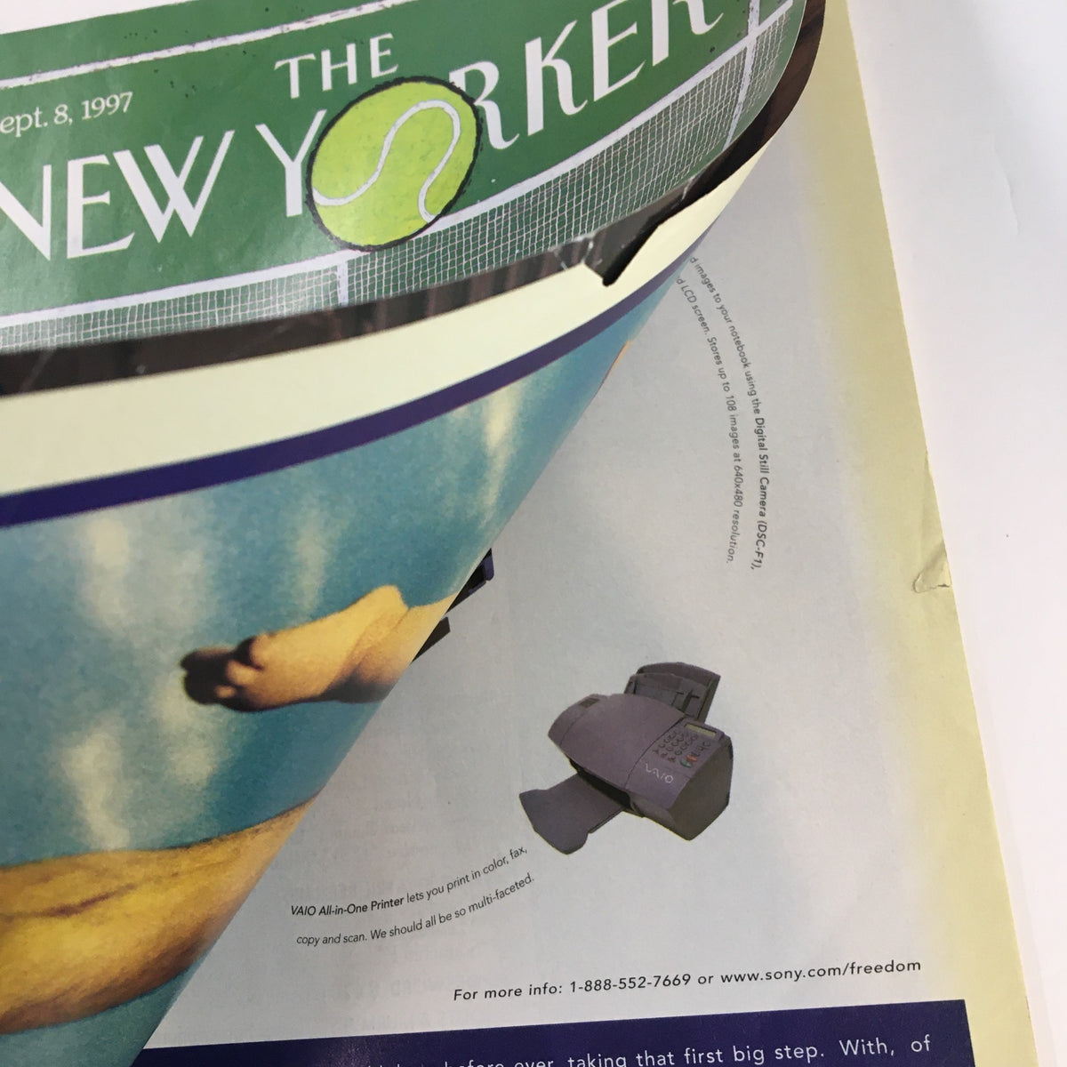 Opening page of The New Yorker Full Magazine September 8, 1997 including the title page and contents, featuring the article Game, Set & Match by Lawrence Mynott.