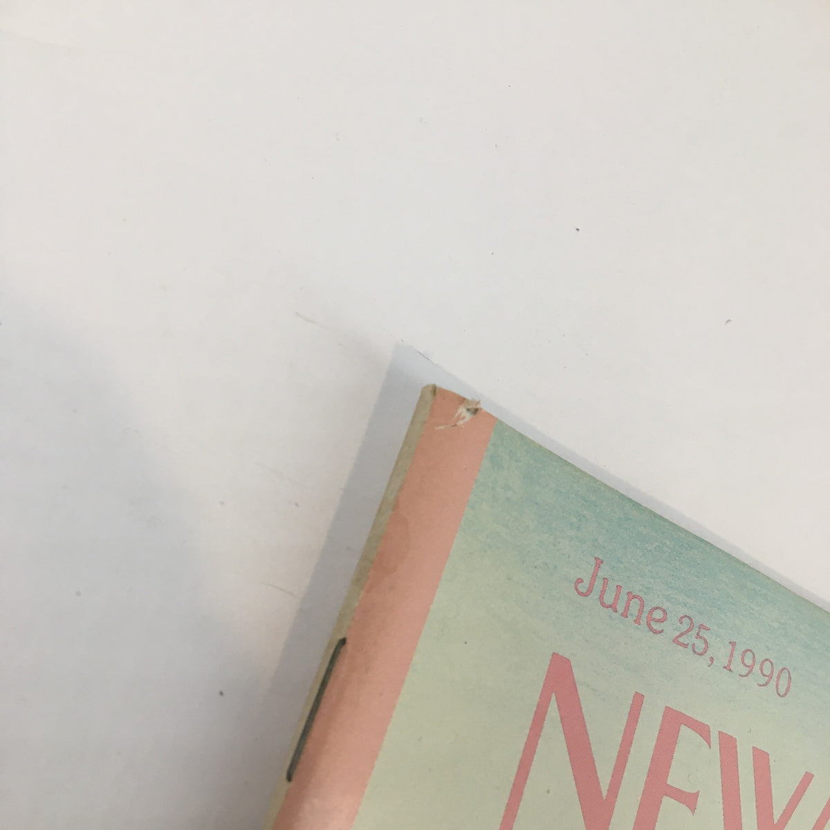 Side view of The New Yorker Full Magazine June 25 1990, highlighting the publication date and aesthetic features, showcasing its collectible nature.