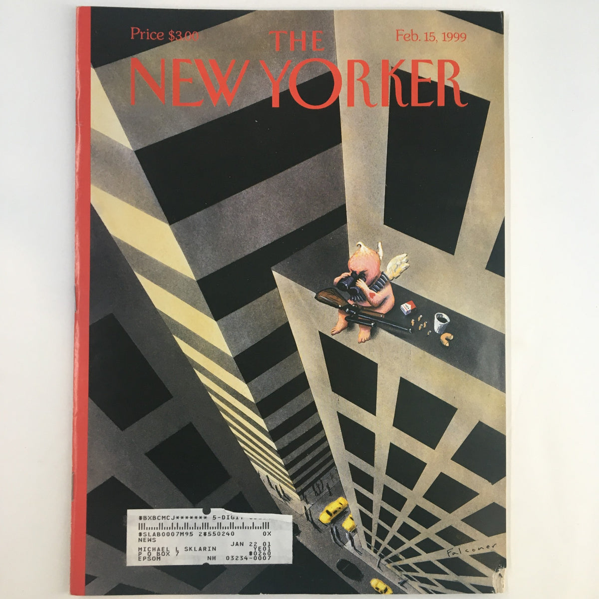 Cover of The New Yorker Full Magazine February 15 1999 featuring Heart Attack by Ian Falconer, showcasing unique artwork and design.
