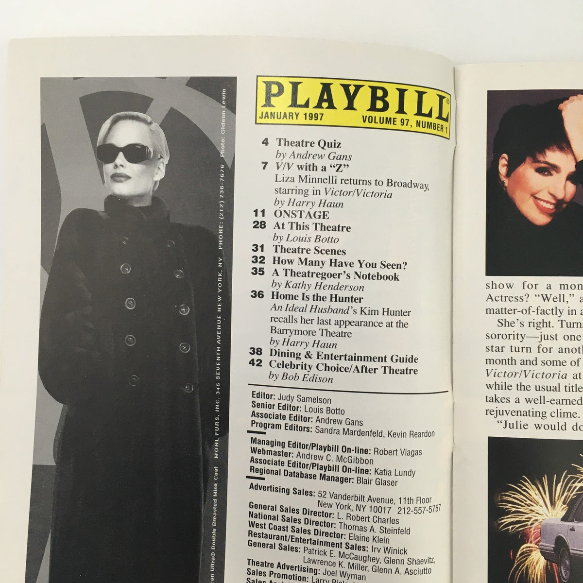 Interior page of the 1997 Playbill for Manhattan Theatre Club's production of 'Neat' with details about the show and other performances.