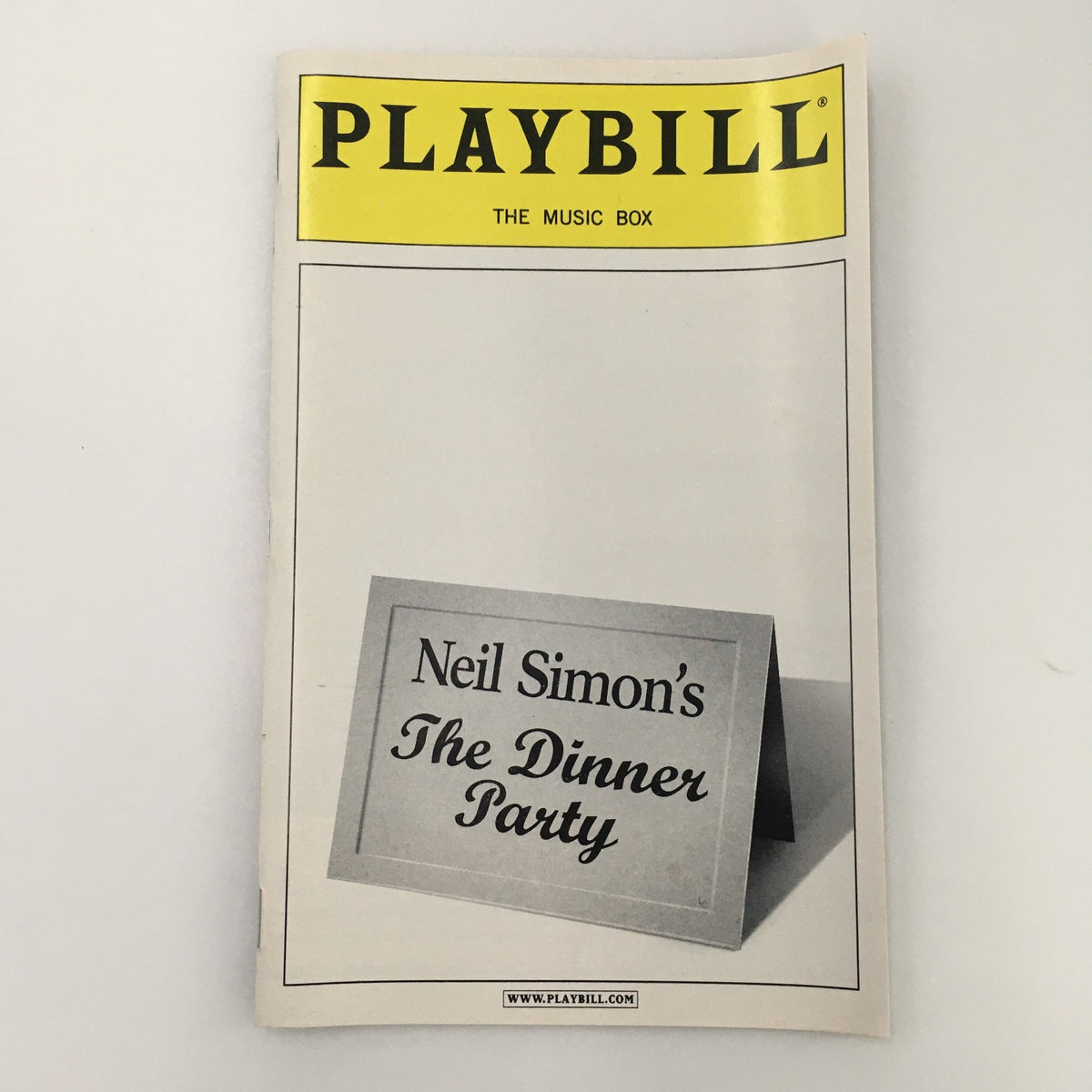 2000 Playbill for The Music Box production of 'The Dinner Party' featuring iconic performances by Henry Winkler and John Ritter, showcasing the cover design with a notable title card.