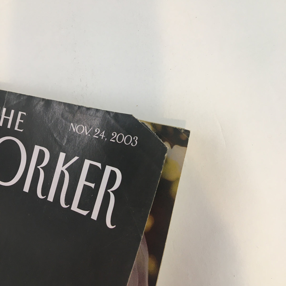 Top corner of The New Yorker Full Magazine November 24, 2003 highlighting the date and magazine title.