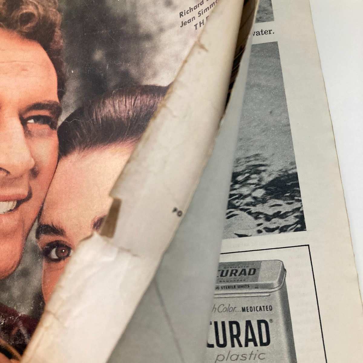 Cover of VTG Look Magazine September 8 1953 featuring iconic actors Richard Burton and Jean Simmons.
