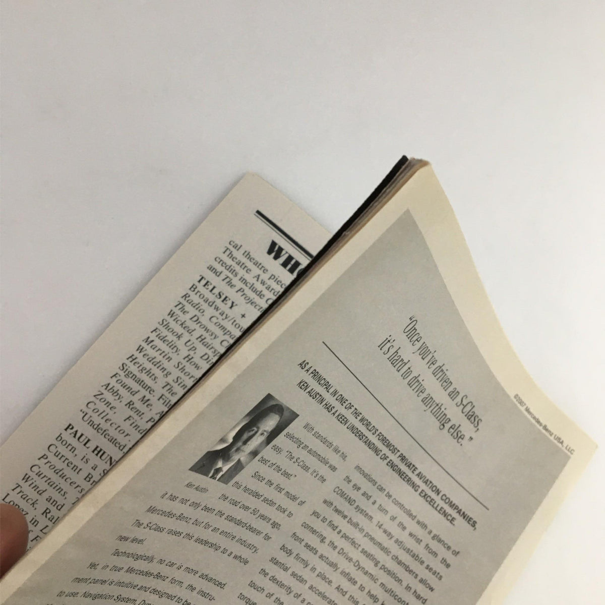 Inside view of the 2007 Playbill Deuce showing an article and details about the production at The Music Box.