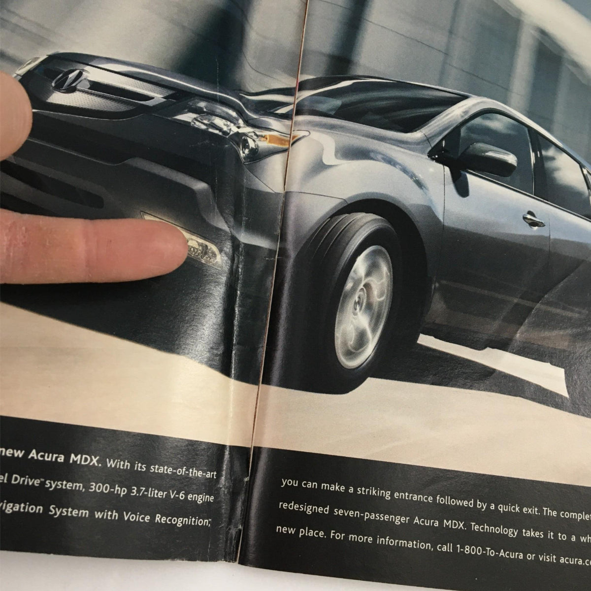 Inside page of the 2007 Playbill for Grey Gardens, with a highlighted advertisement for the Acura MDX, demonstrating the blend of art and marketing in theatrical memorabilia.