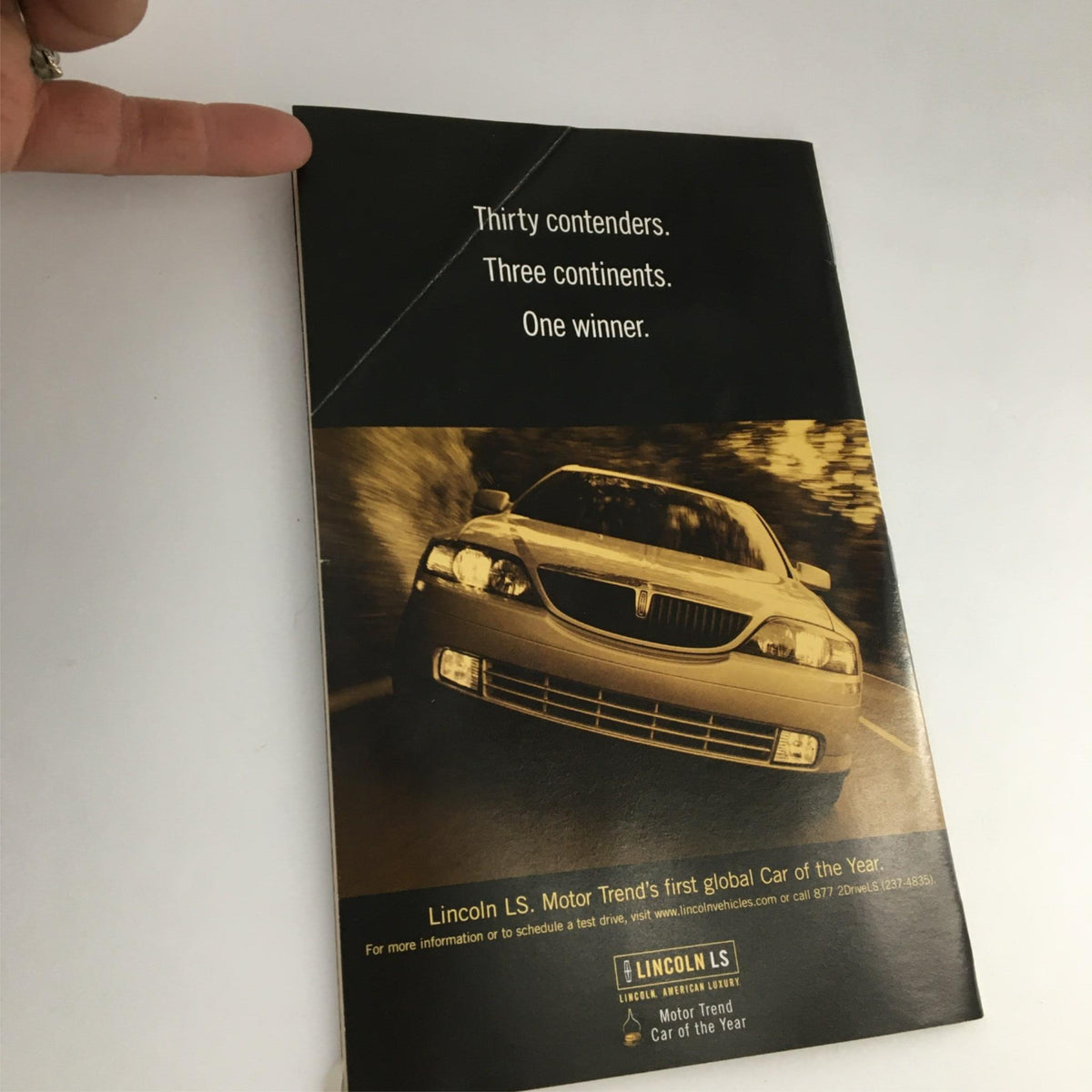 Back cover of the 2000 Playbill Avow showcasing an advertisement for the Lincoln LS.