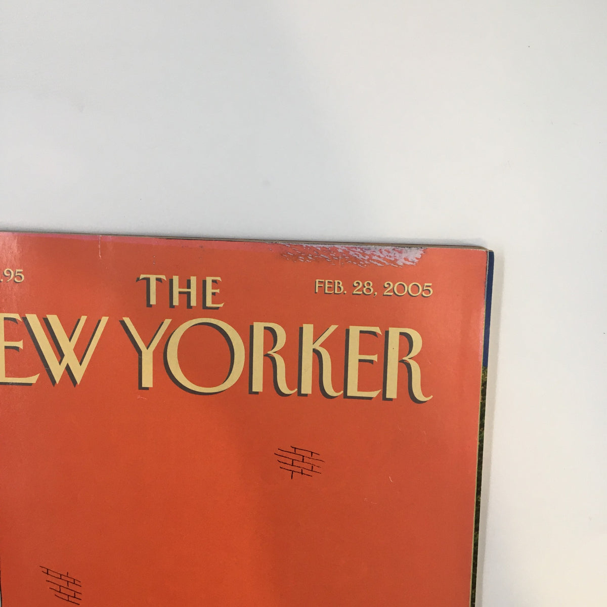Close-up of The New Yorker Full Magazine February 28 2005 title and date showcasing the iconic logo and vibrant design elements of the cover.