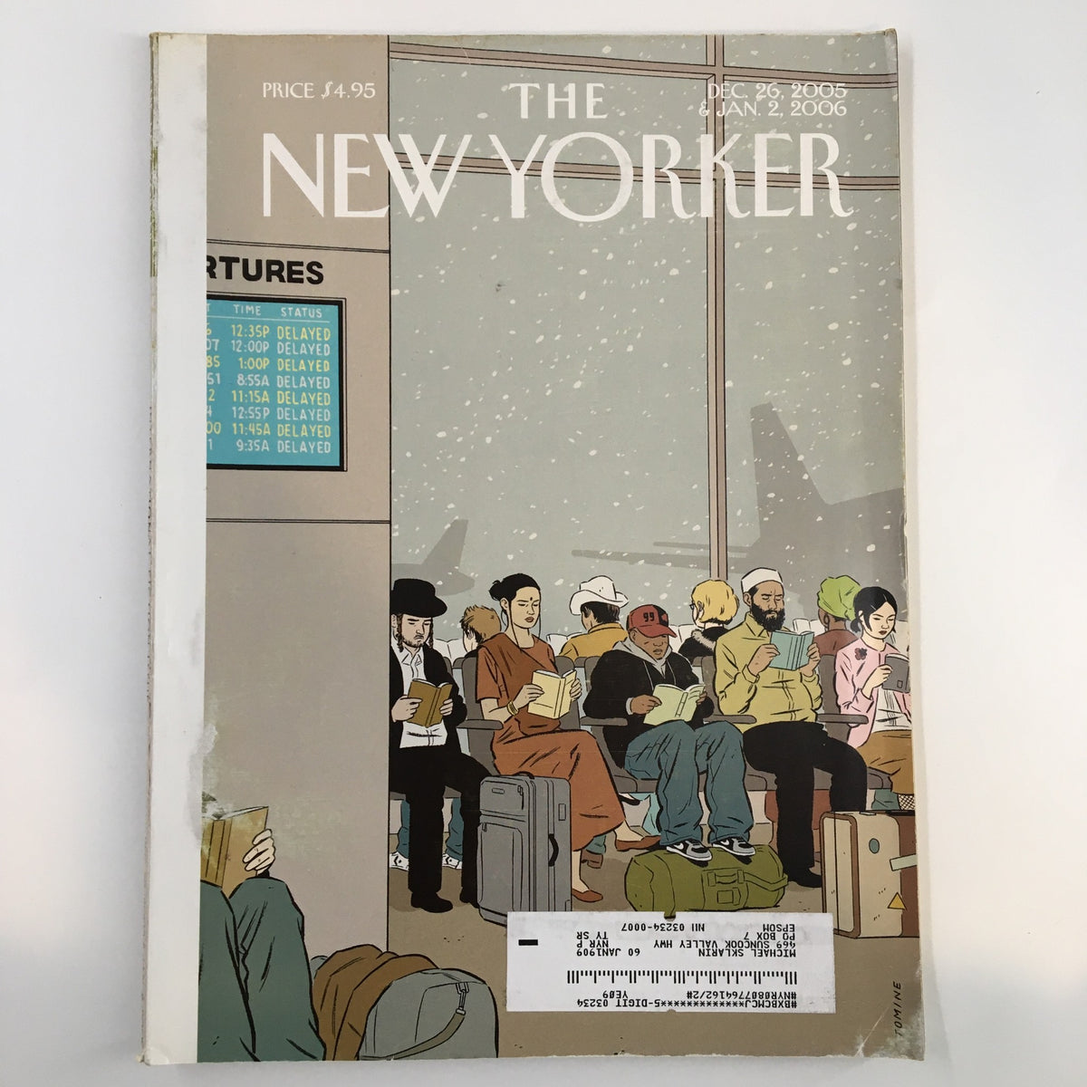 The New Yorker Full Magazine December 26 2005 cover featuring an illustration of diverse characters seated in a waiting area, capturing a moment of anticipation.