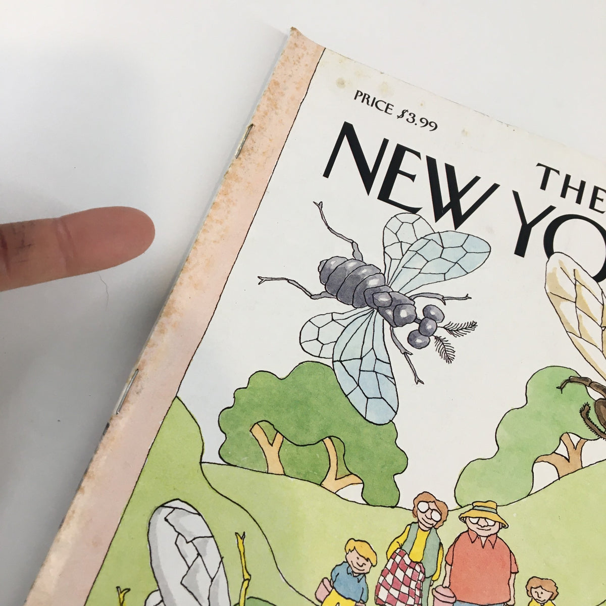 Side view of The New Yorker Full Magazine July 31 2006 highlighting the vintage cover art by Gahan Wilson, featuring playful insect illustrations.
