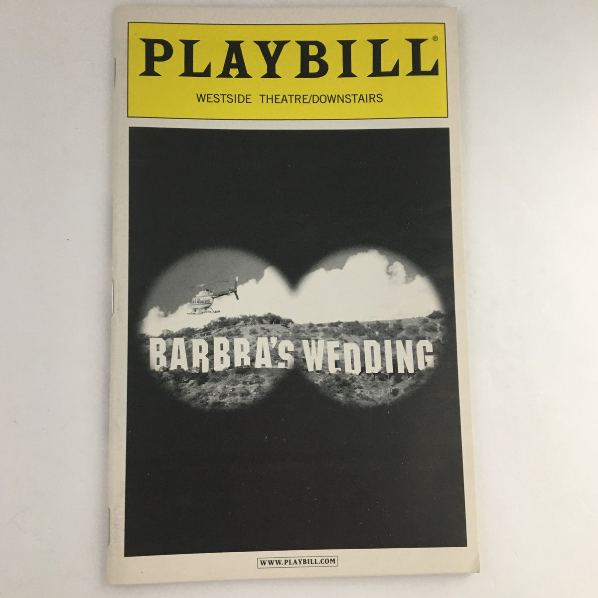 2003 Playbill from Westside Theatre production of 'Barbra's Wedding,' showcasing the iconic cover art depicting the title prominently.