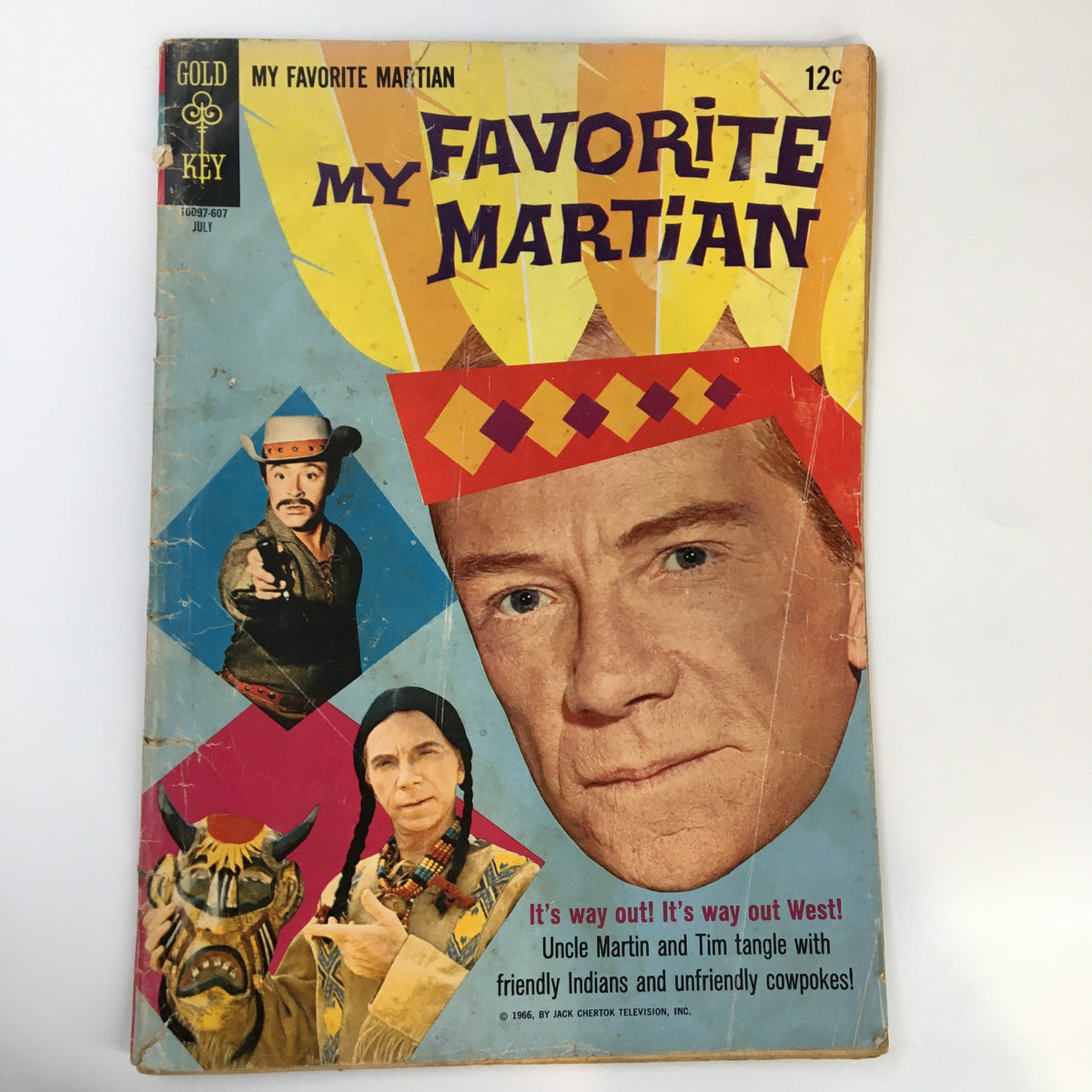 Cover of VTG My Favorite Martian Comics from July 1966 featuring Uncle Martin and Tim, with a colorful design and vintage theme.