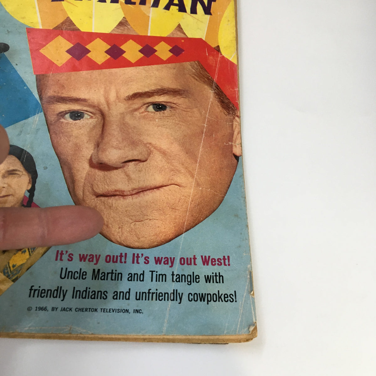 Close-up view of the cover of VTG My Favorite Martian Comics July 1966 highlighting Uncle Martin with text detailing a storyline.