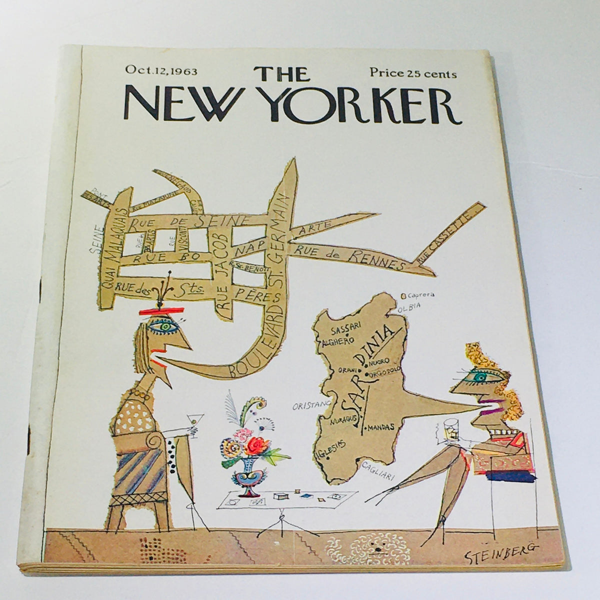 Cover of The New Yorker magazine, October 12, 1963, featuring a thematic illustration by Saul Steinberg