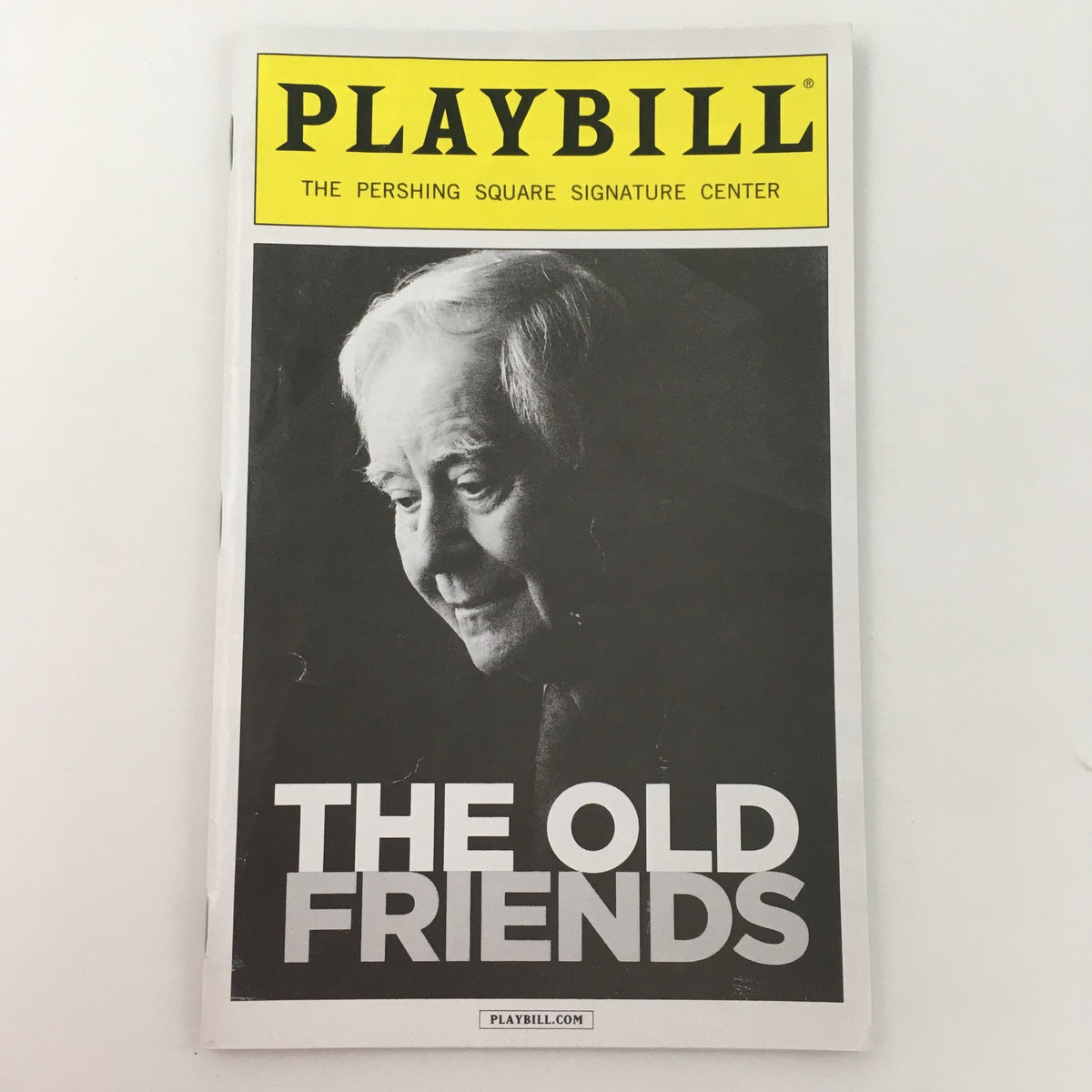 2013 Playbill for 'The Old Friends' by Horton Foote featuring a black and white photo of a character from the play, presented by the Pershing Square Signature Center.