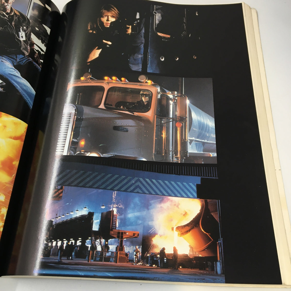 1991 Terminator 2 Judgement Day The Book of The Film An Illustrated Screenplay features dramatic visuals of key characters in action against explosive backgrounds.