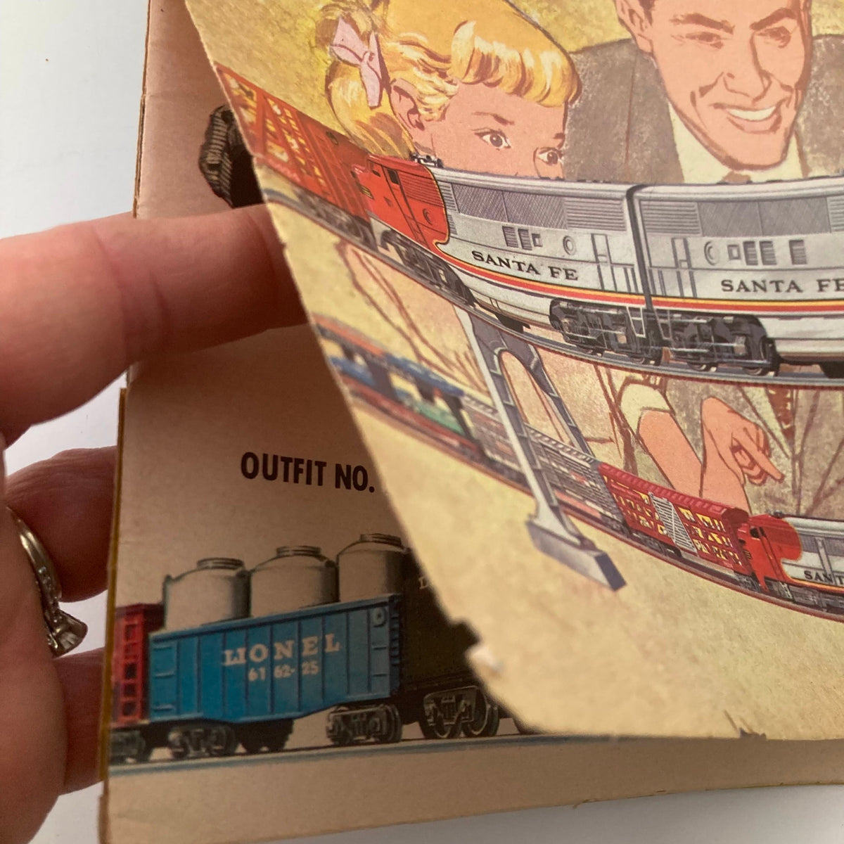Detailed view of the inside of the VTG 1960 Lionel Trains Railroading O27 and Super O Catalog highlighting Lionel train models and imagery.