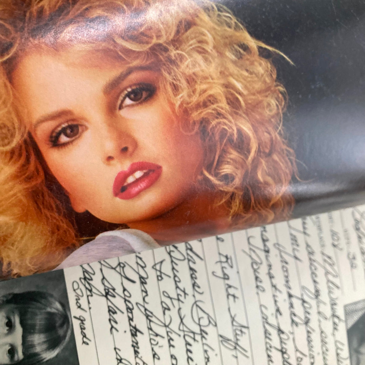 Close-up of Lesa Ann Pedriana featured in VTG Playboy Magazine April 1984, capturing her iconic beauty and classic magazine aesthetics.