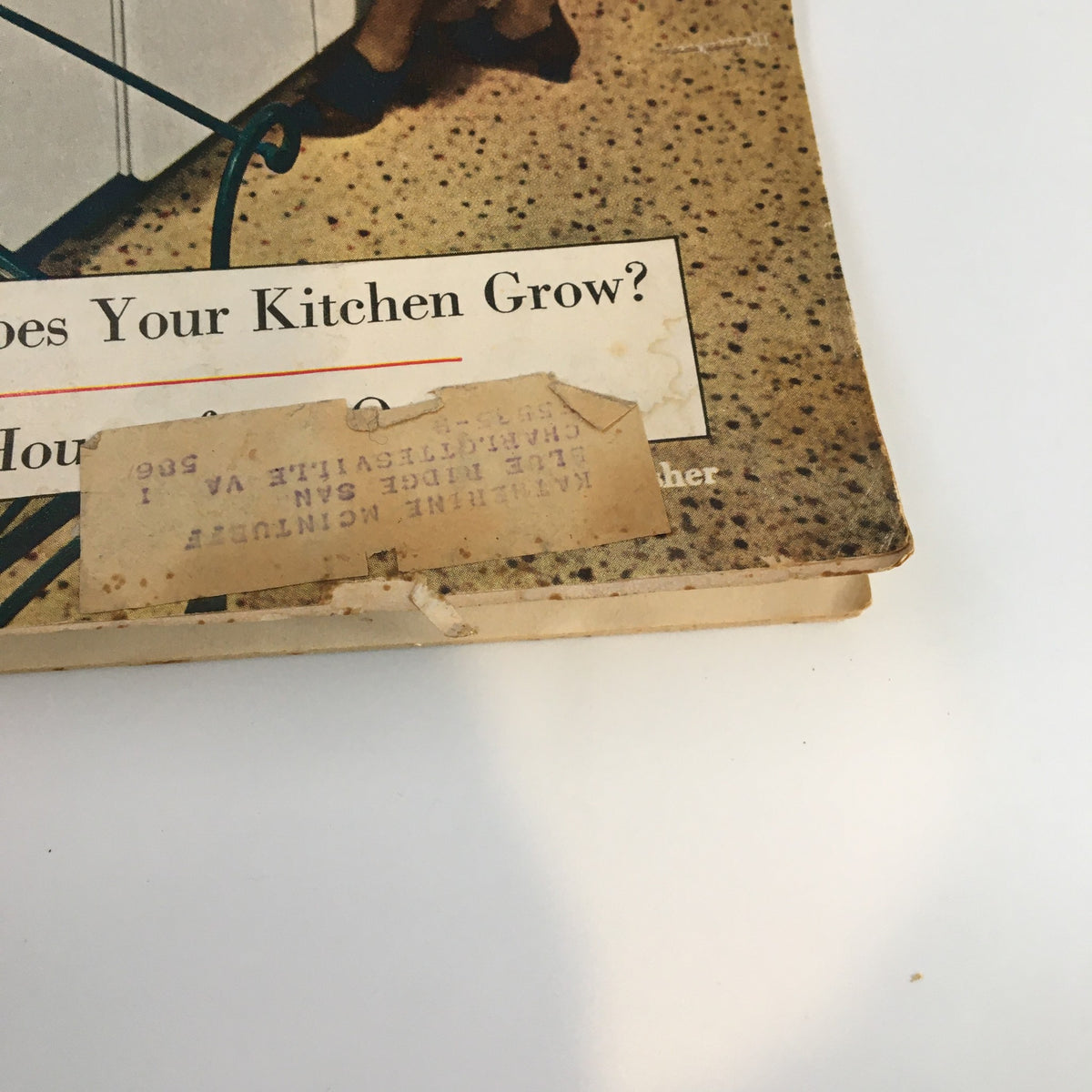 Detailed view of VTG Household Magazine November 1950 cover with kitchen décor, showcasing the nostalgic elements of mid-century homemaking.