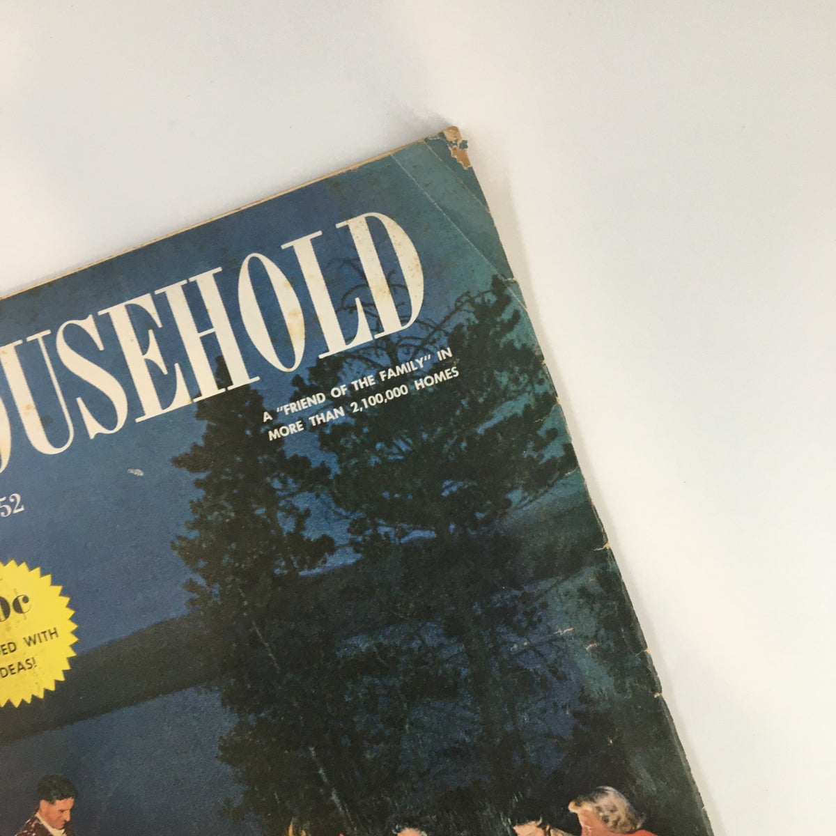 Close-up of the top section of VTG Household Magazine from June 1952 displaying the title 'HOUSEHOLD' and a vintage graphic, promoting family-oriented content and ideas.