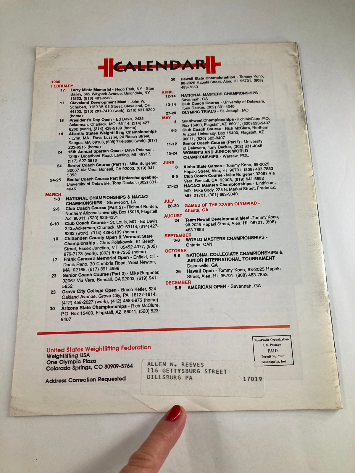 Weightlifting USA Magazine Vol 13 #6 January 1996 Coleman Wins at American Open