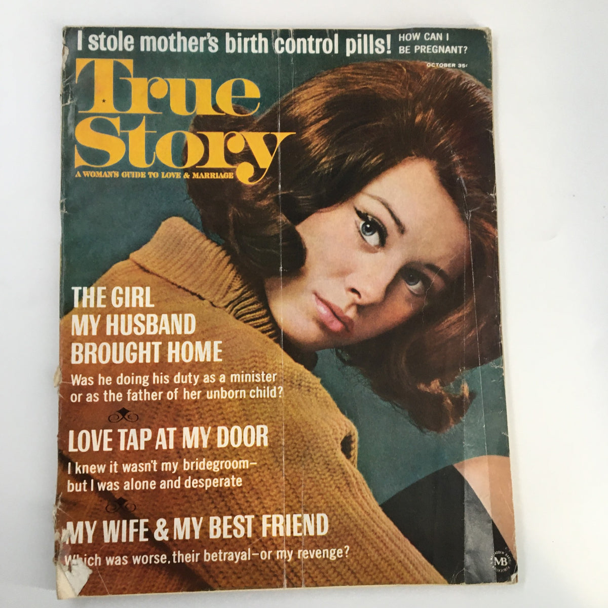 Cover of the VTG True Story Magazine October 1966 featuring 'The Girl My Husband Brought Home' and highlighting engaging articles on love and marriage.
