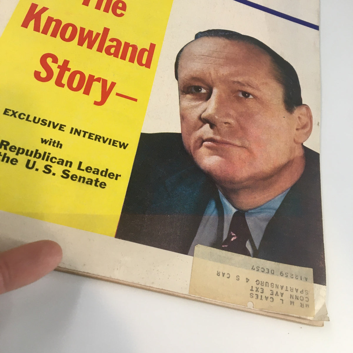 US News & World Report Magazine cover from December 24, 1959 featuring 'The Knowland Story' exclusive interview with the Republican leader of the U.S. Senate, showcasing a portrait of the interviewee.