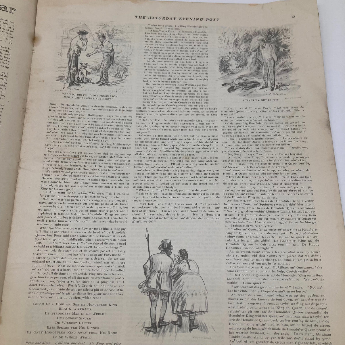 Saturday Evening Post Illustrated Cover March 14 1903 displaying various illustrations and articles, highlighting the magazine's early 20th-century content.