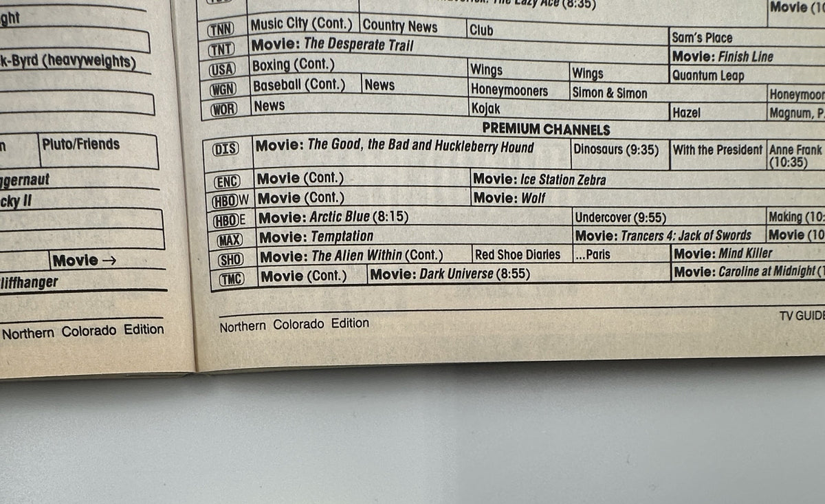 TV Guide Magazine July 15, 1995 showing TV program listings including The Good, the Bad and Huckleberry Finn and movie schedule. Sci-Fi covers such as Star Trek Voyager and X-Files featured prominently.
