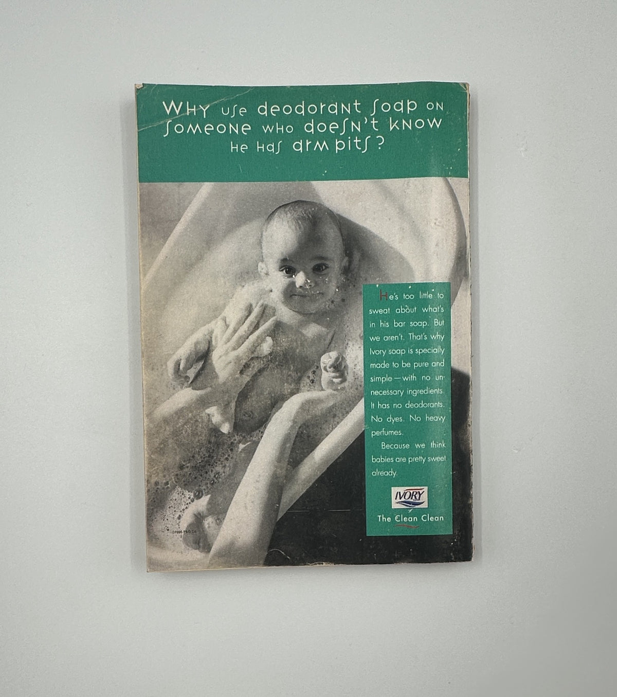 TV Guide Magazine July 15, 1995 featuring a vintage advertisement with a humorous take on deodorant use. Capture of the retro design and promotional message related to cleanliness.