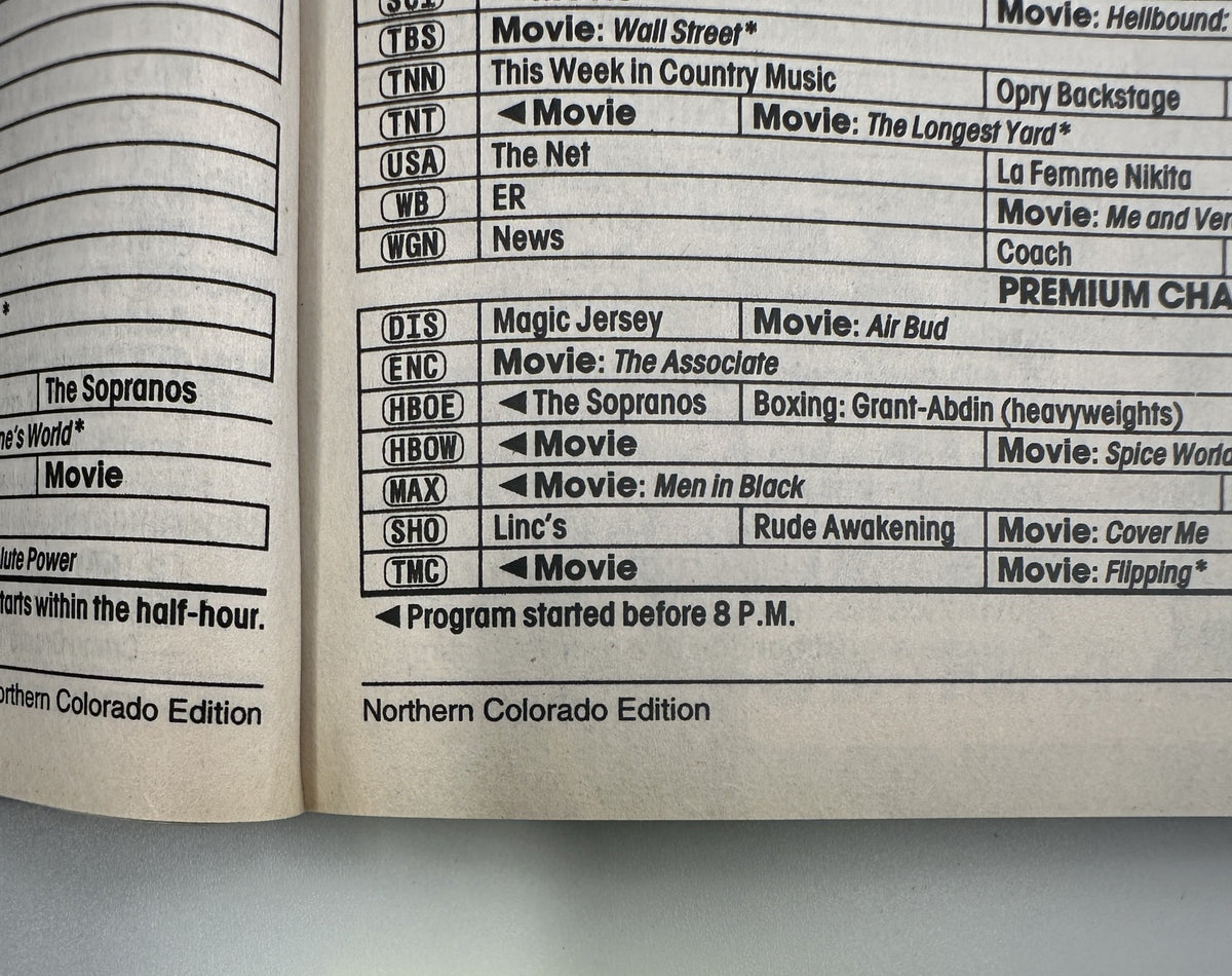 TV Guide Magazine January 30, 1999 features program listings including 'The Sopranos' and 'Dawson's Creek' in the Northern Colorado Edition.