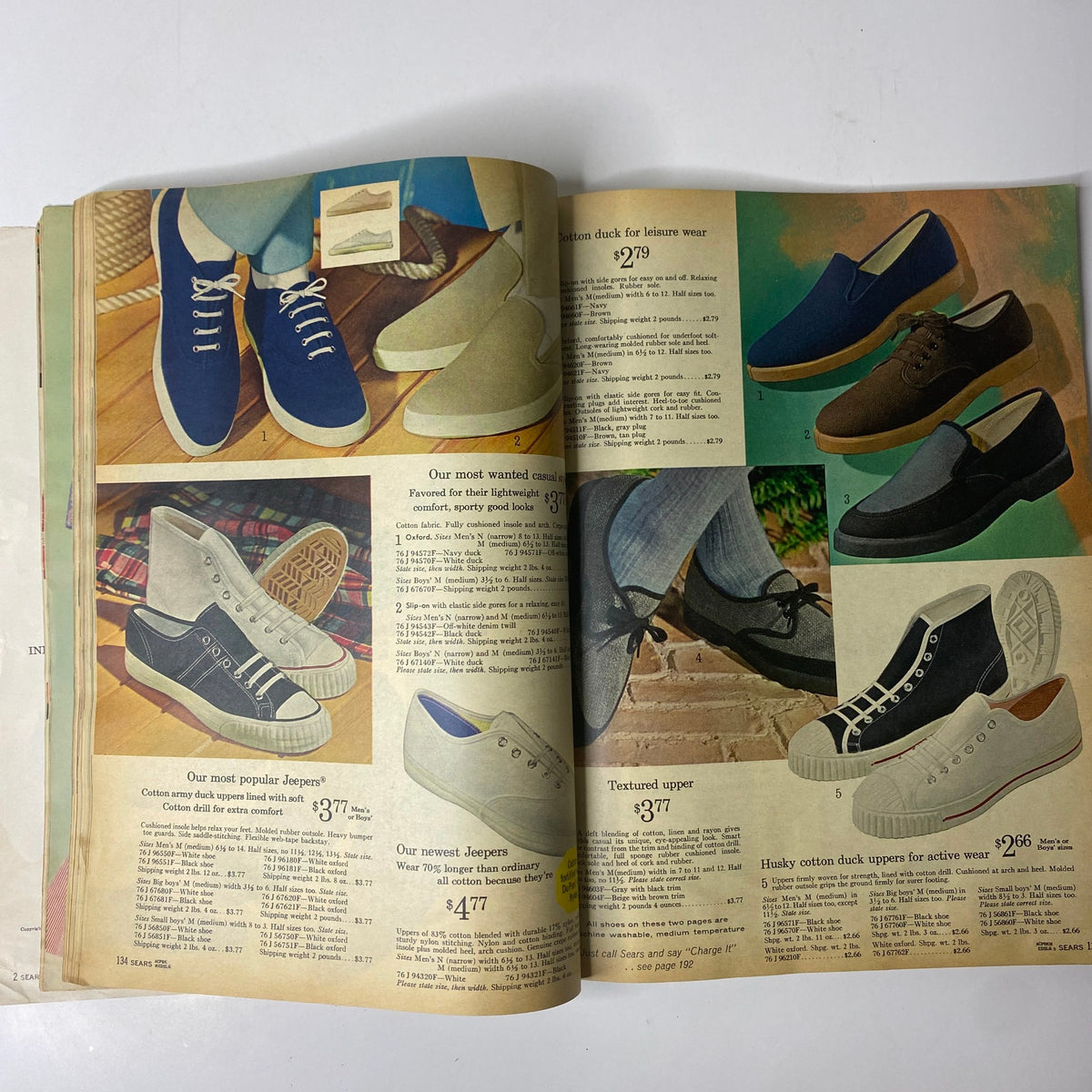 1965 Sears Country Style Summer Catalog highlighting various casual shoes, including styles suitable for leisure and active wear from the 1960s.
