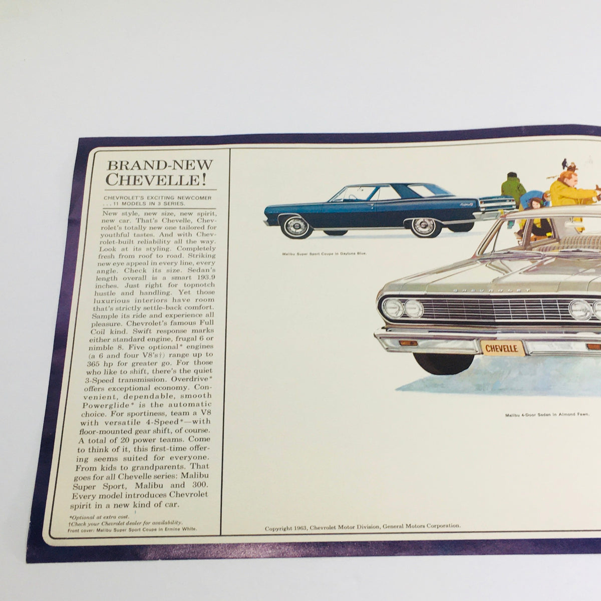 Interior page of the 1964 Chevrolet Chevelle Malibu Brochure showcasing detailed descriptions and illustrations of different Chevelle models.